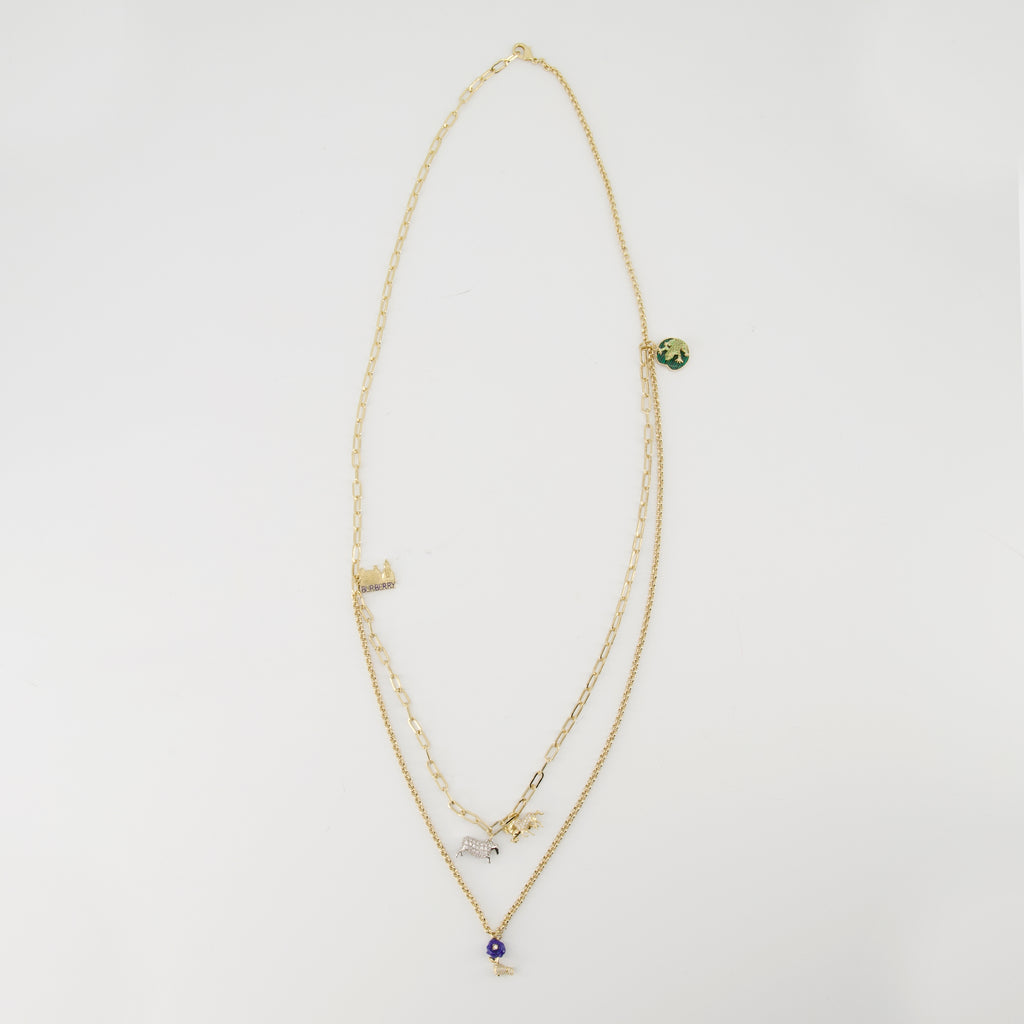 Bijoux Collier Charm double rang Burberry Doré Femme