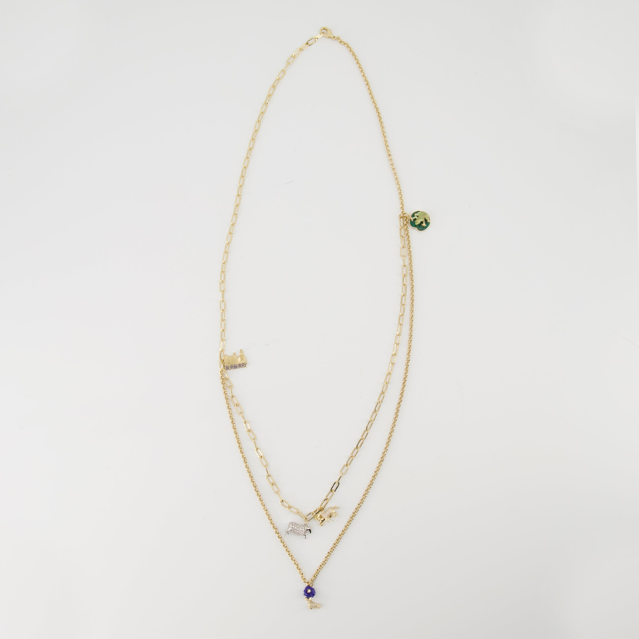 Bijoux Collier Charm double rang Burberry Doré Femme