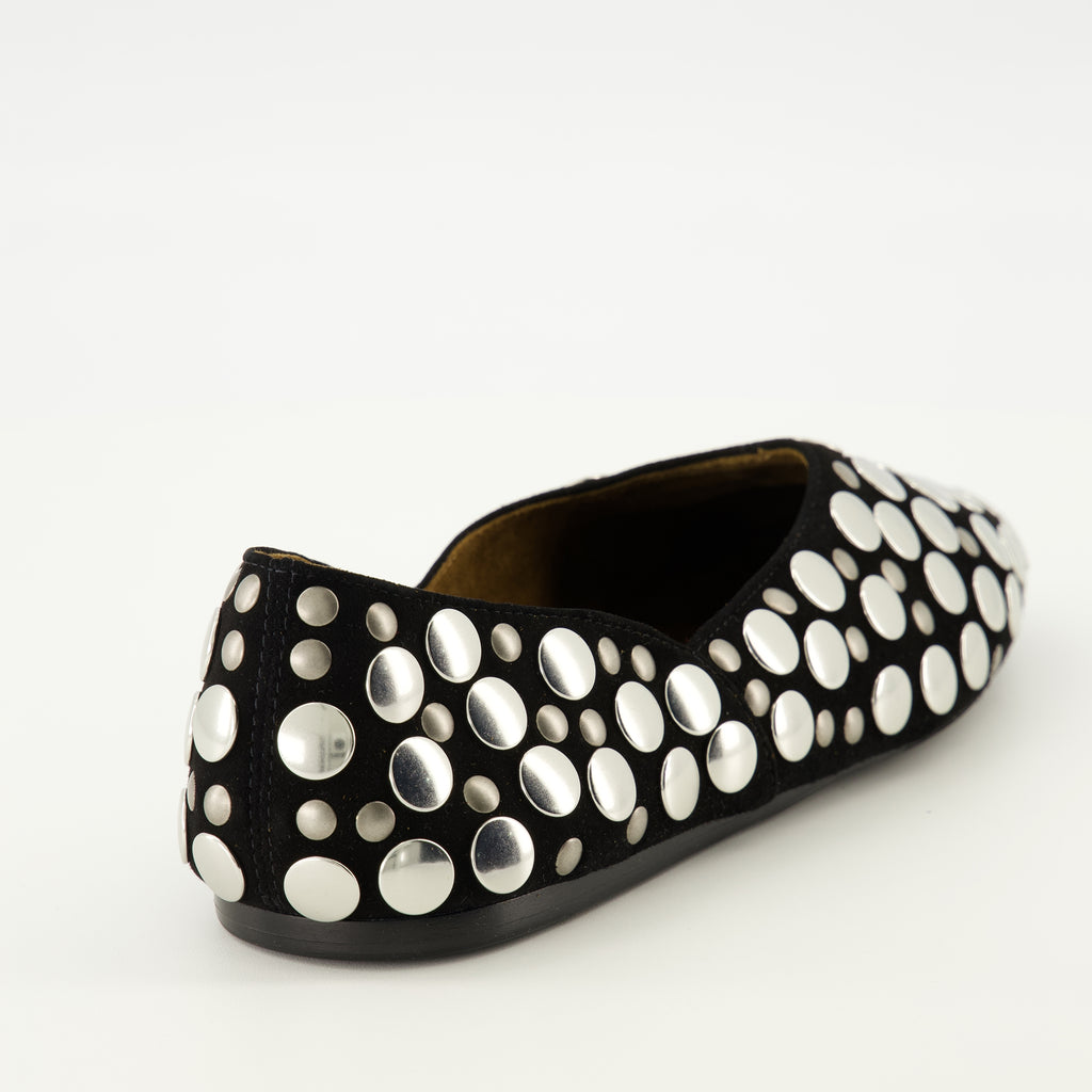 Imagem das Ballerinas Jane em camurça preta da marca Khaite para mulher - Temporada Primavera-Verão 2026 - Vista traseira