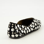 Imagen de las ballerinas Jane de ante negro de la marca Khaite para mujer - Temporada Primavera-Verano 2026 - Vista trasera