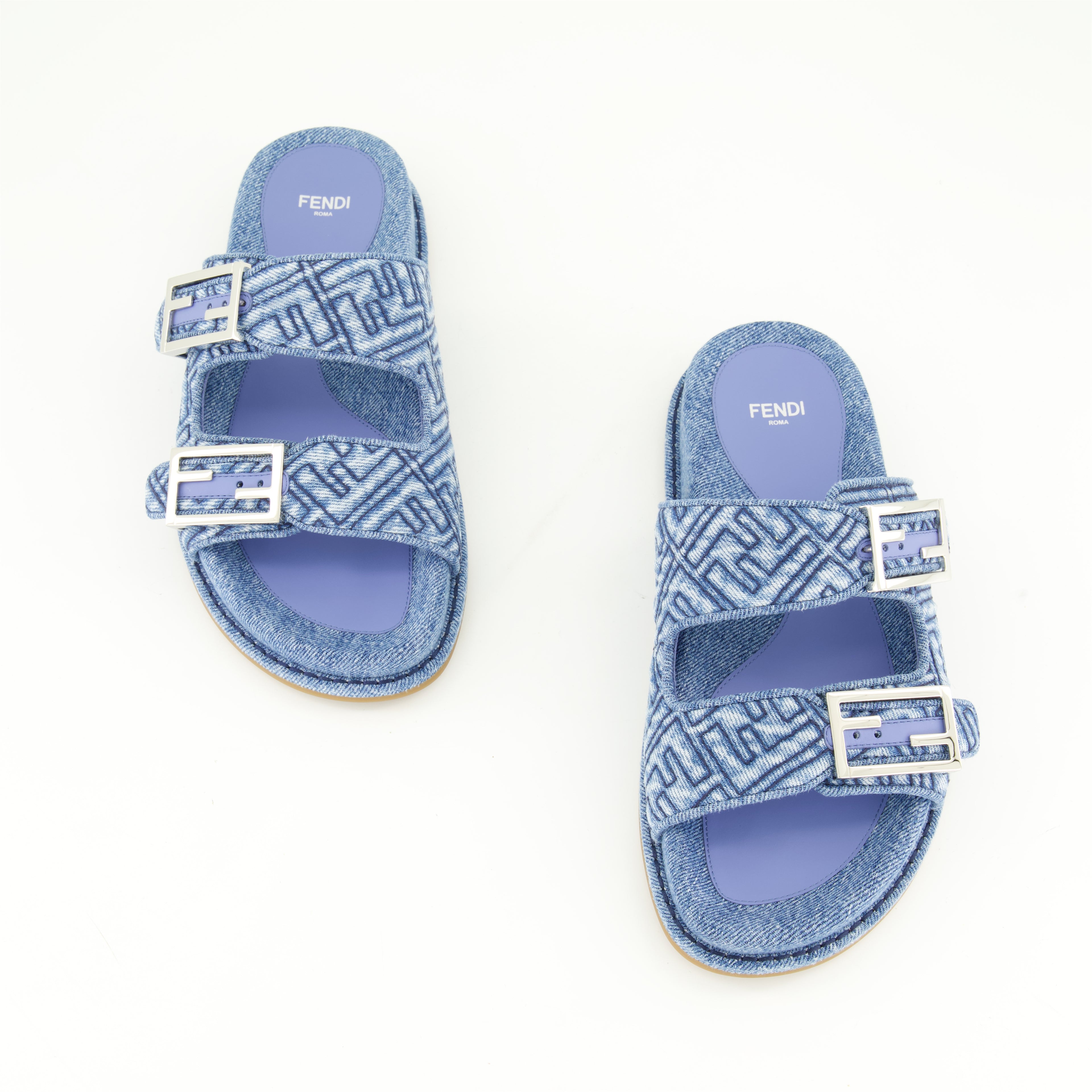 Sapatos abertos Sandales Fendi Feel Fendi Azul Femme