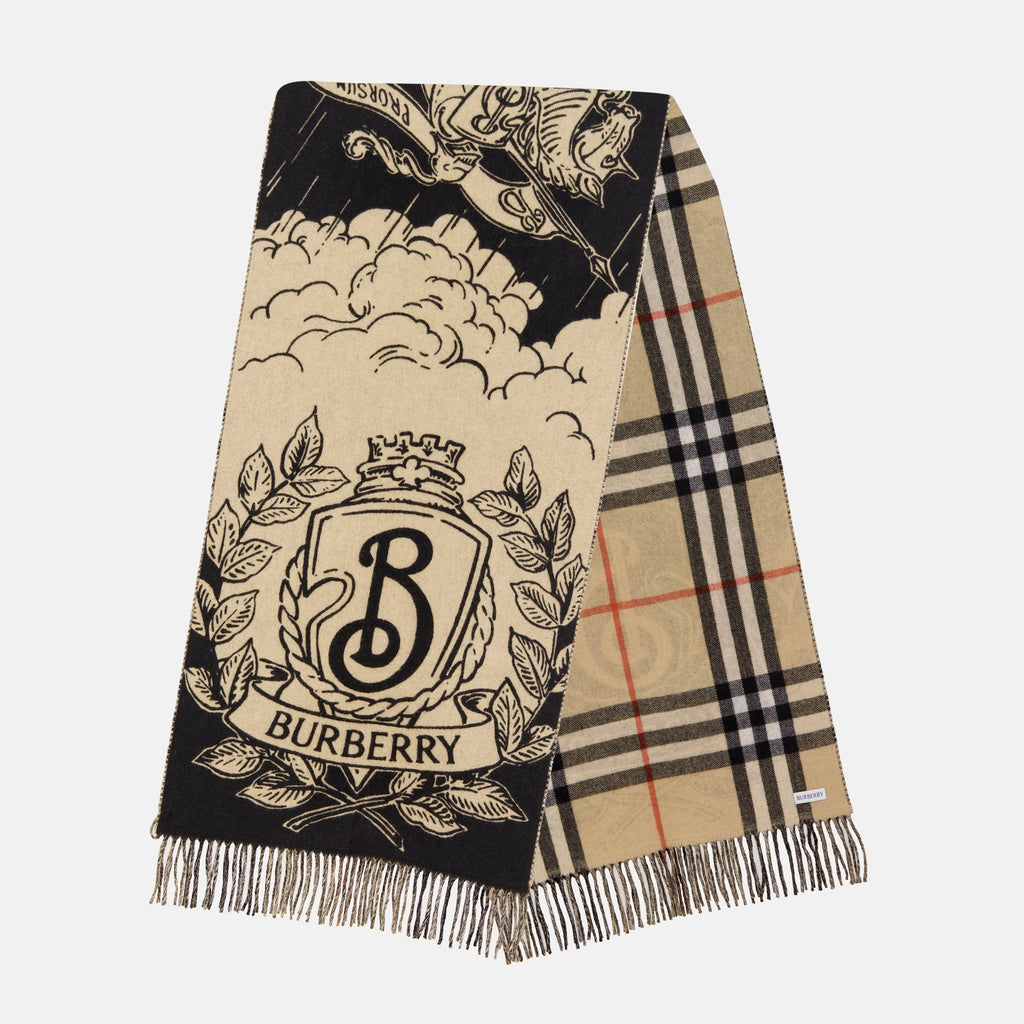 Écharpes, foulards et gants Cachecol de Cashmere Reversível Stormy Knight Burberry Beige Femme