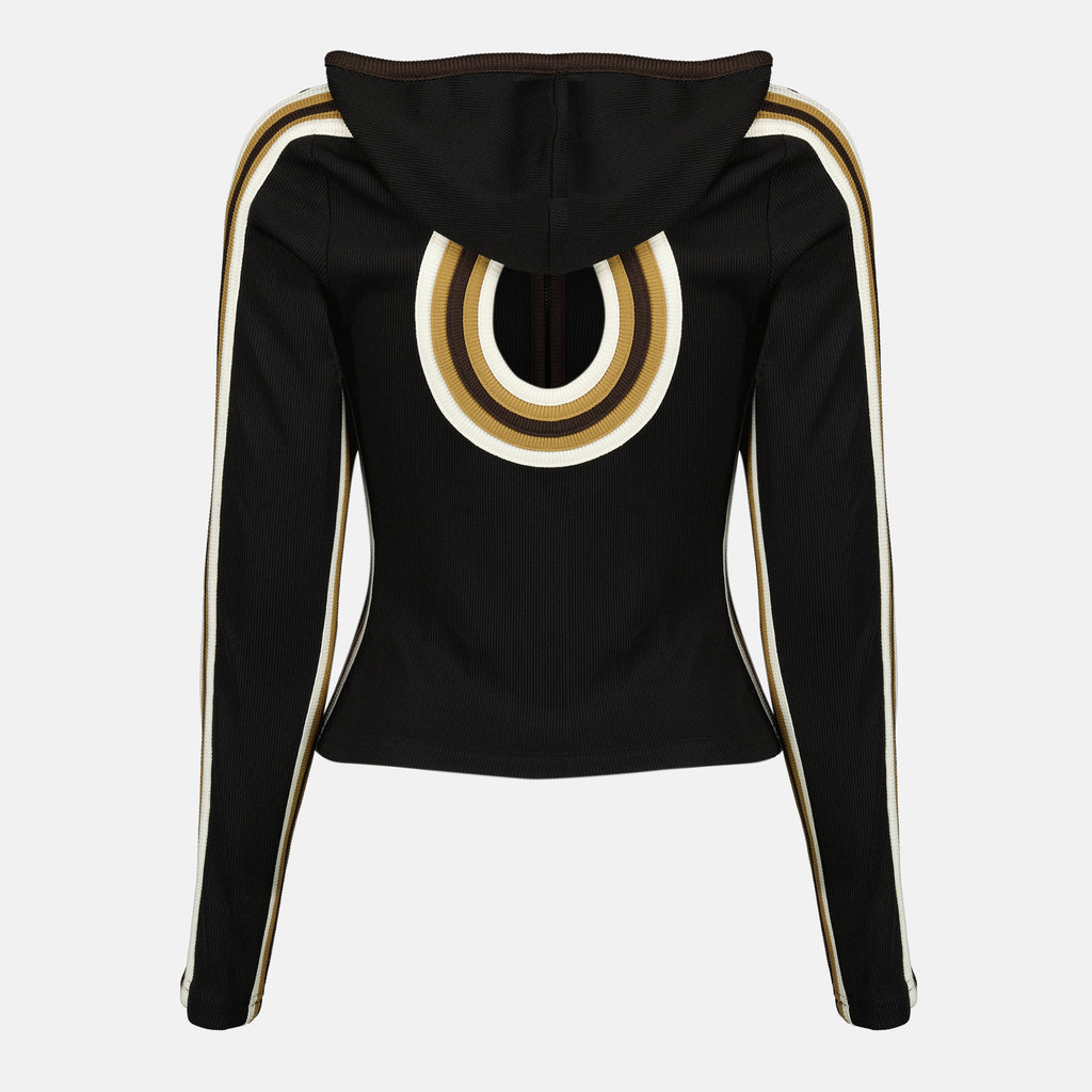 Image de l'article Veste de survêtement à bandes noir de la marque Christopher Esber pour Femme - Saison Printemps-Été 2026 - Vue de Dos