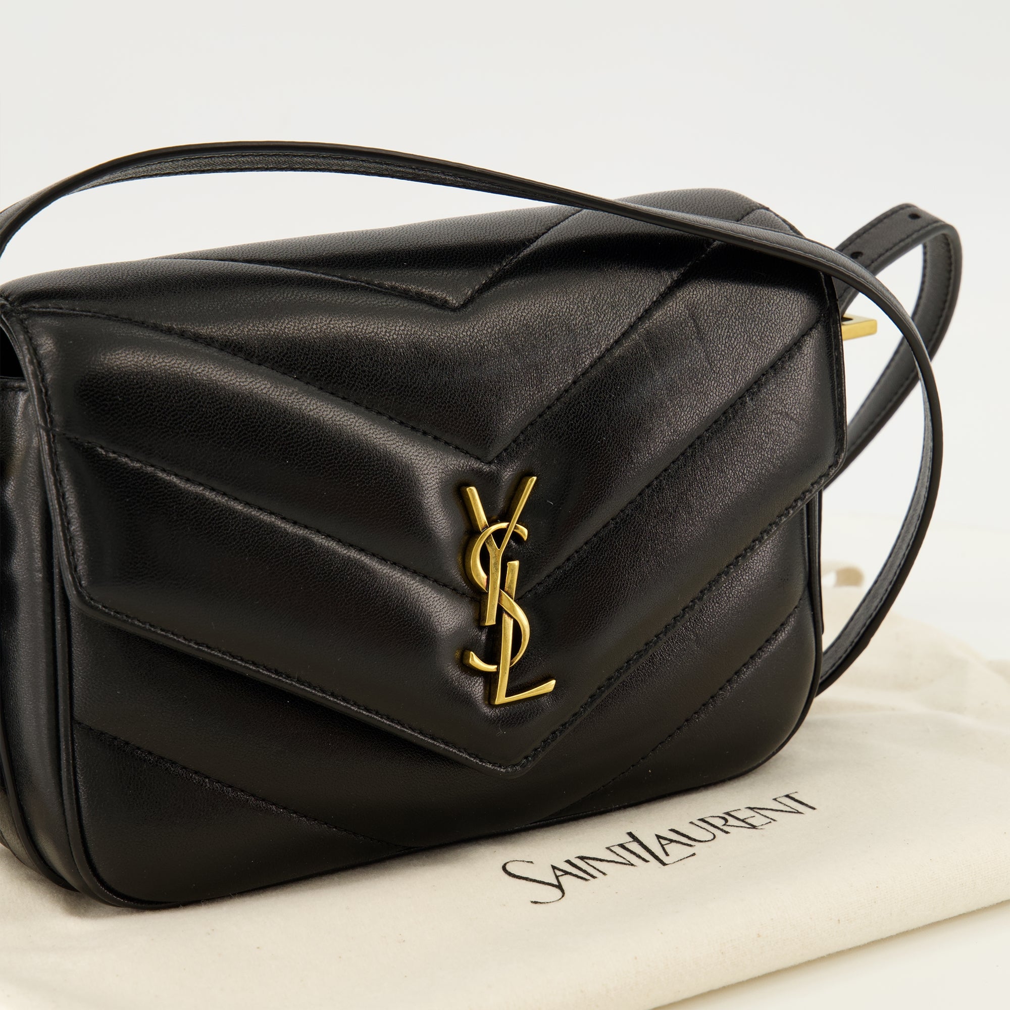 Sacs à main et épaule Sac Loulou toy en cuir noir Saint Laurent Noir Femme