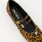Chaussures plates 프린트 발레리나 Prada Marron Femme