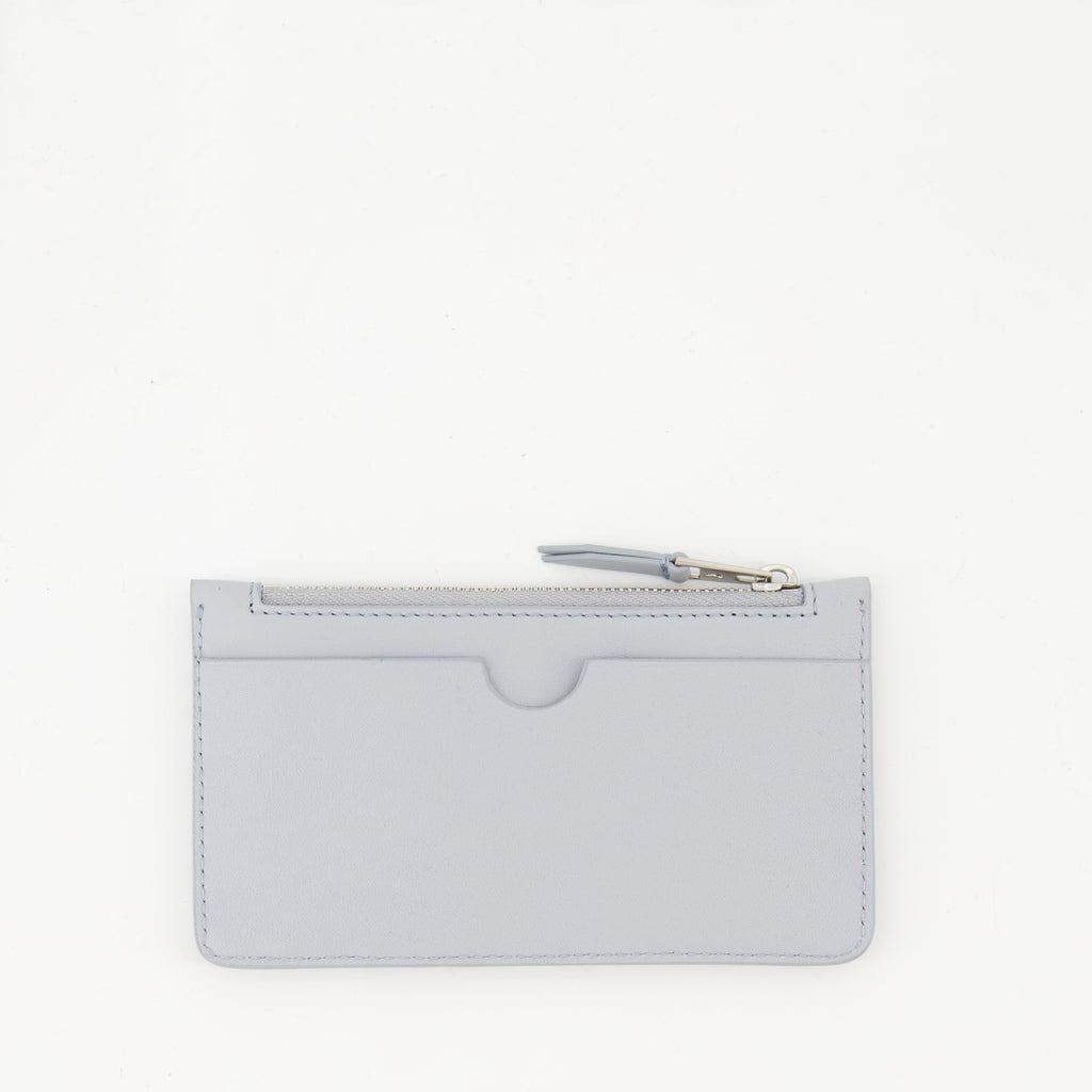 Small Leather Goods Zippered Card Holder Ami PARIS Blue Unisex