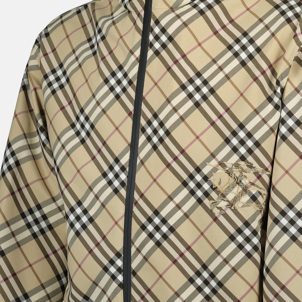 Jaquetas Cavalier Check Windbreaker Burberry Bege Homme