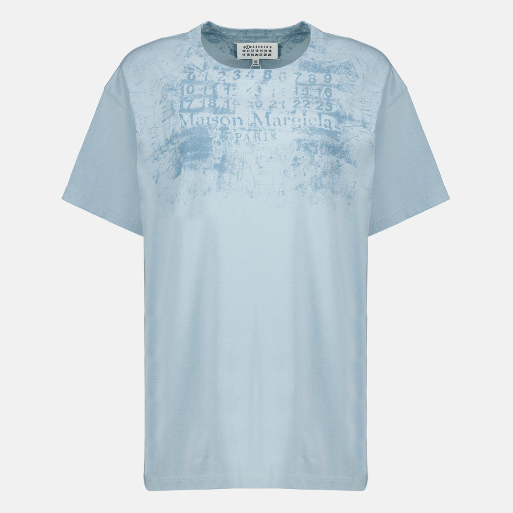 T-shirts Blaues bedrucktes T-Shirt Maison Margiela Bleu Femme