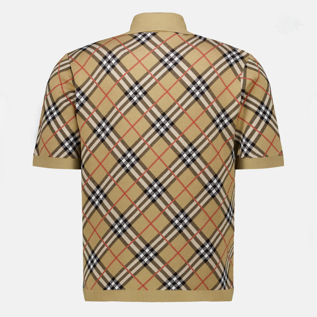 Polos Karo-Baumwollpolo Burberry Beige Homme