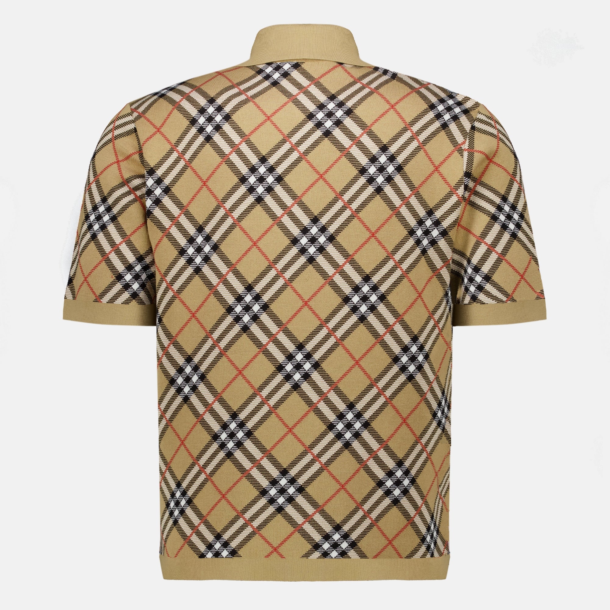 Polos Karo-Baumwollpolo Burberry Beige Homme