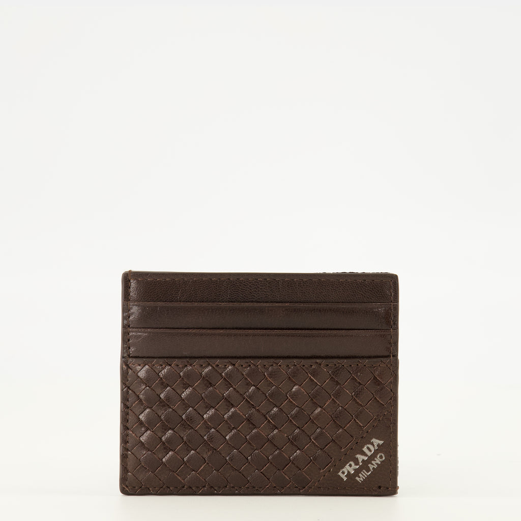 Petite maroquinerie Portafoglio in pelle marrone Prada Marron Homme