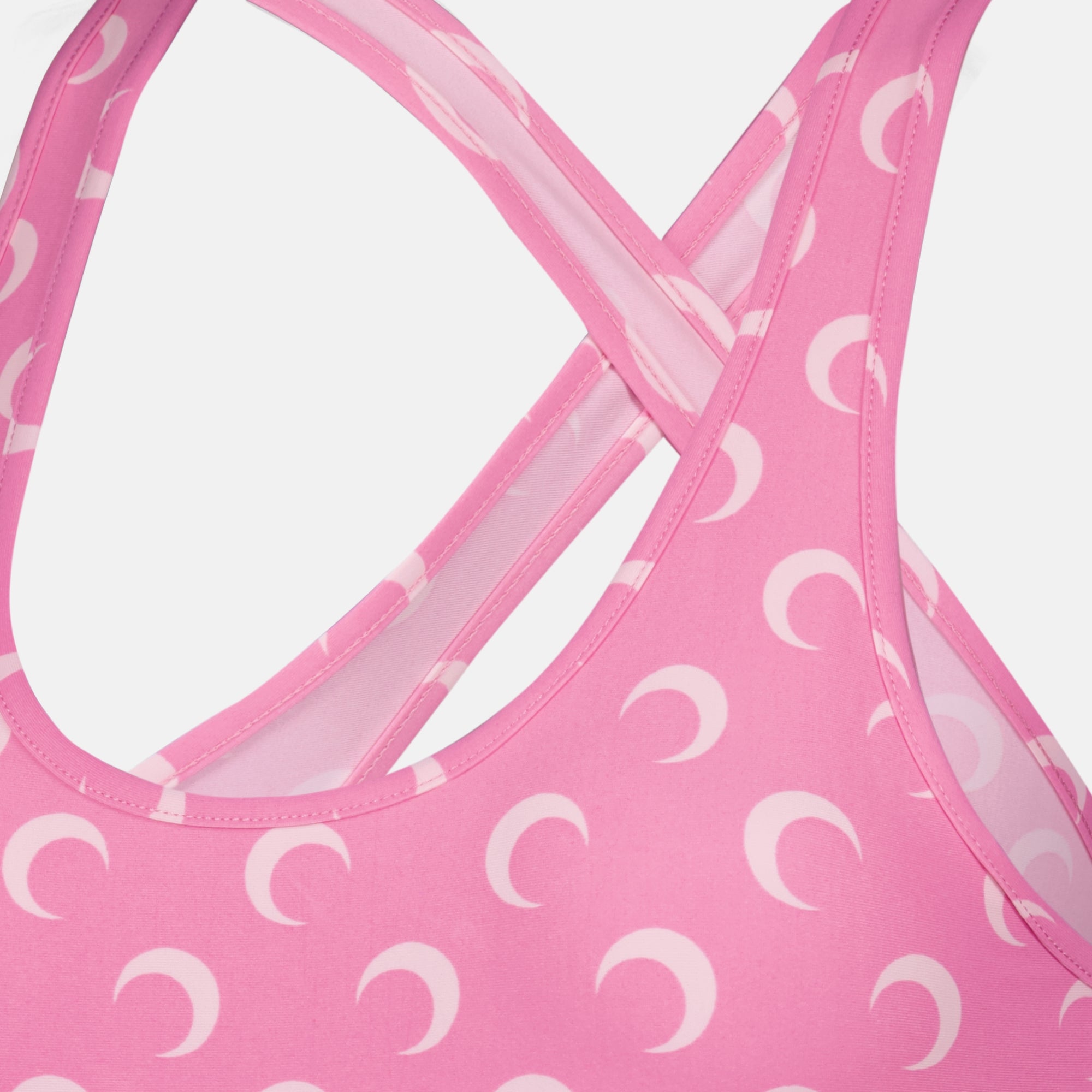 Beachwear 핑크 문 원피스 수영복 Marine Serre Rose Femme