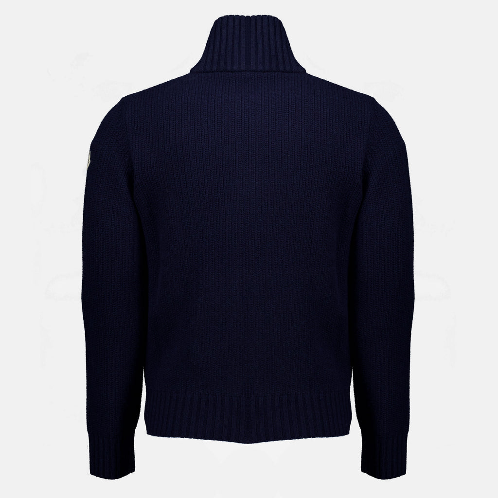 Maille Cardigan en laine bleu marine Moncler Bleu foncé Homme