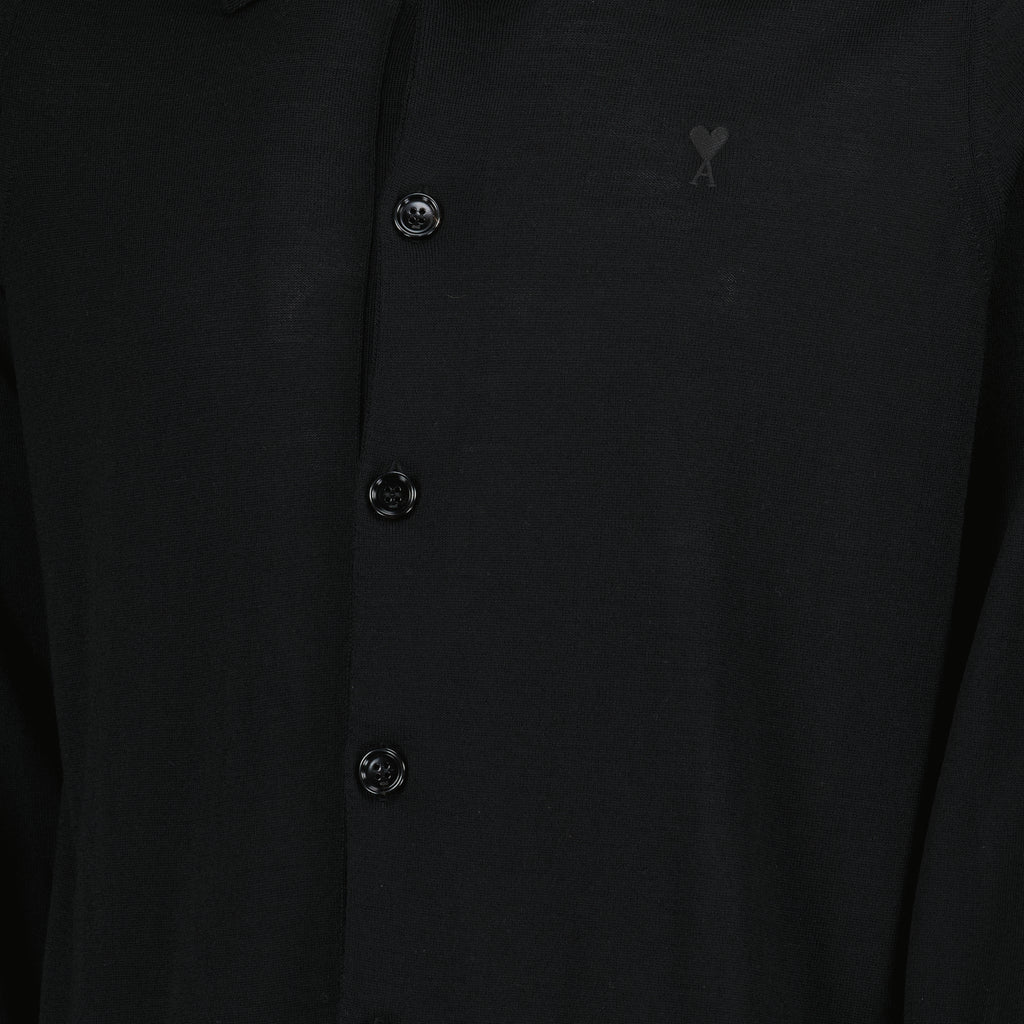 Chemises Schwarzer Wollcardigan Ami PARIS Noir Homme