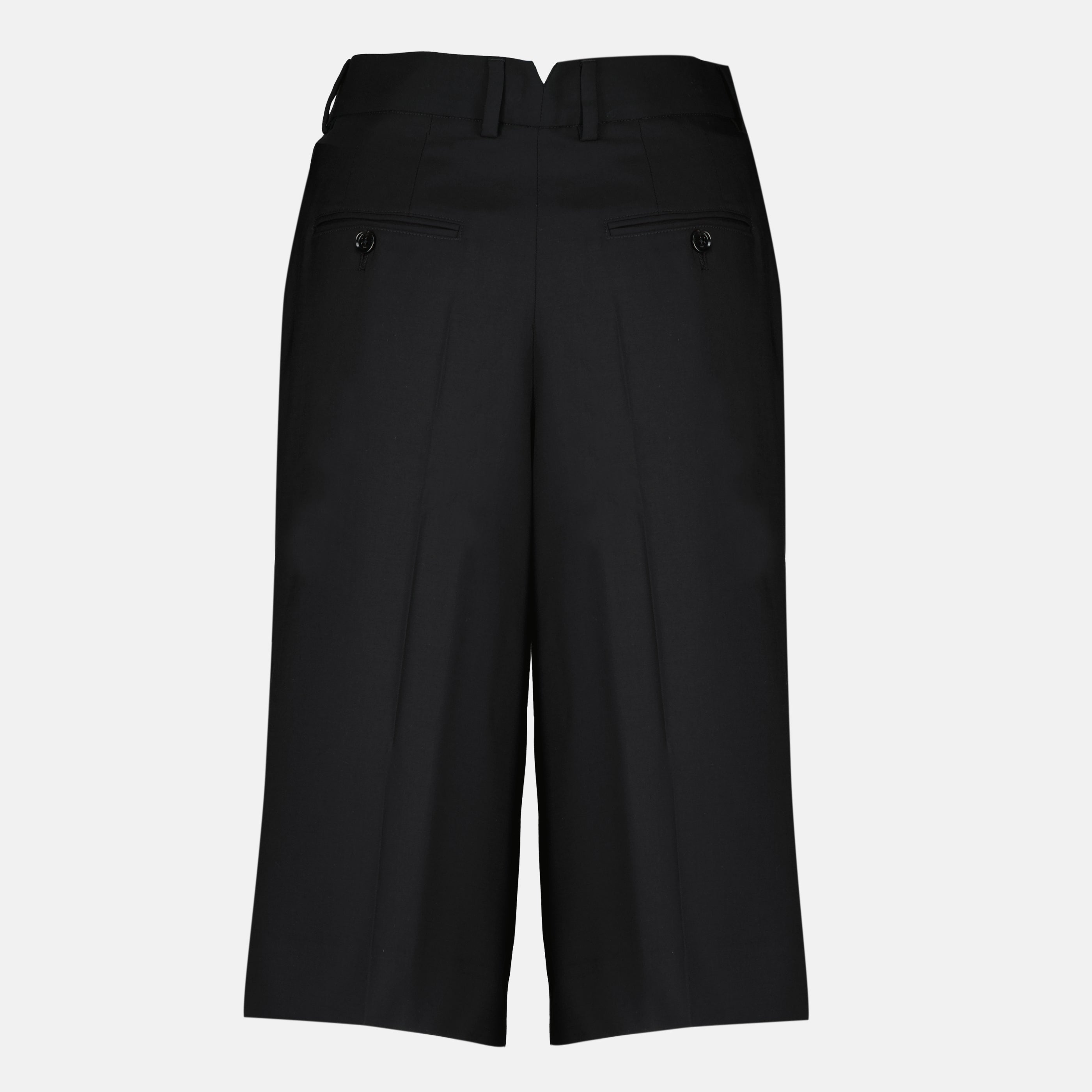 Image de l'article Bermuda noir en laine de la marque Ami PARIS pour Femme - Saison Printemps-Été 2026 - Vue de Dos