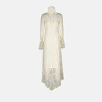 Abiti Robe longue en dentelle Rabanne Beige Femme