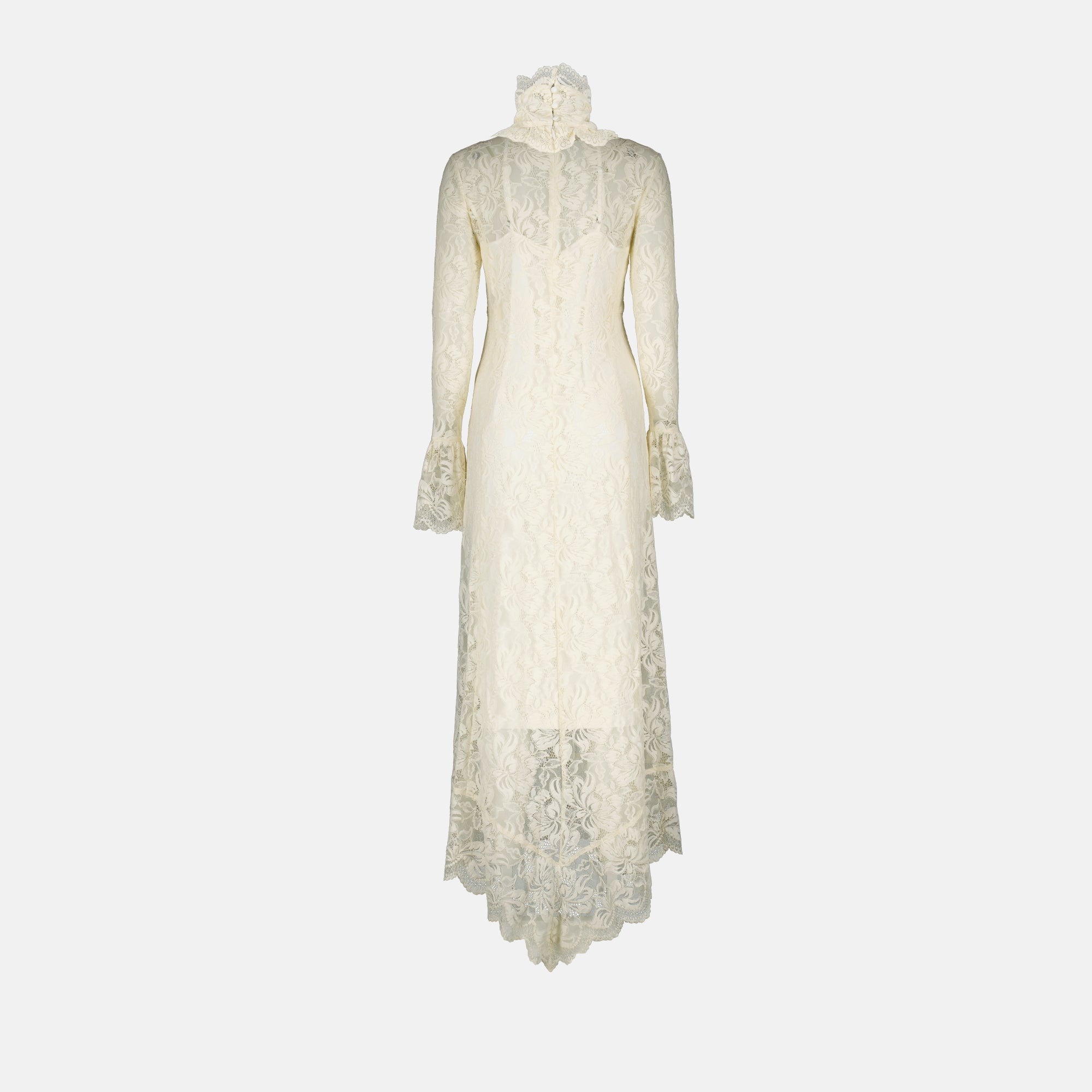Abiti Robe longue en dentelle Rabanne Beige Femme