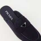 Scarpe aperte Mule in Pelle Suede Prada Blu scuro Homme