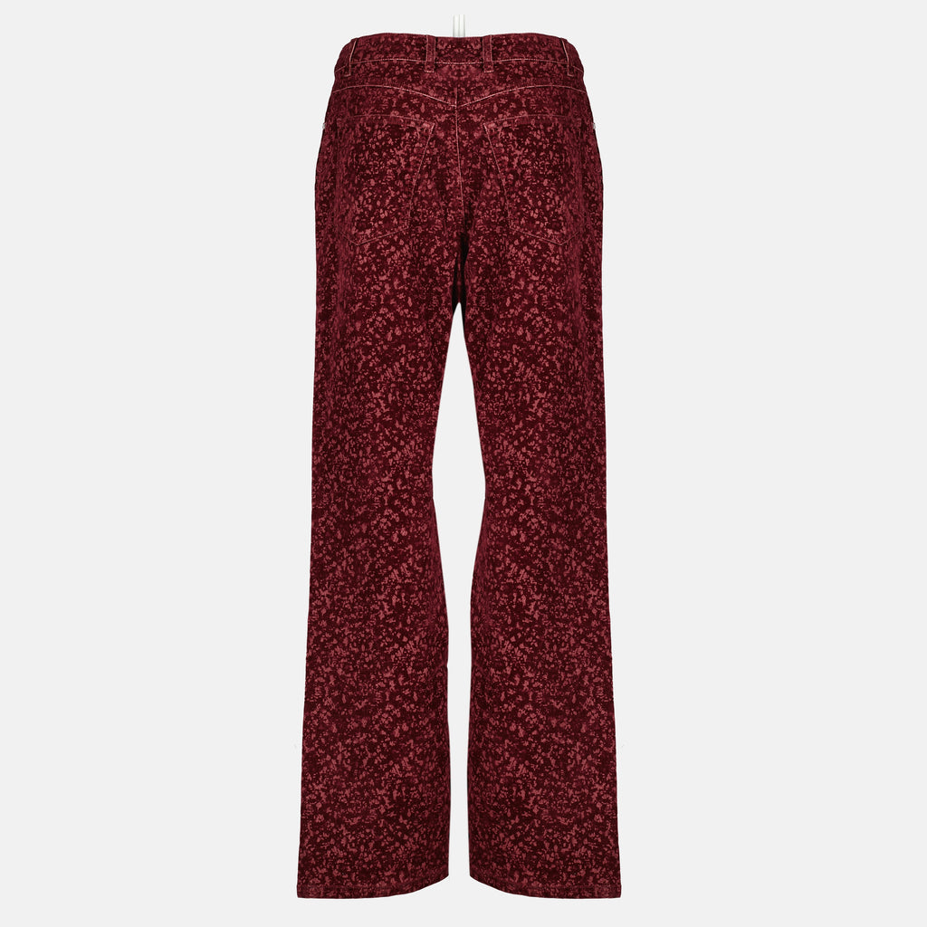 Image de l'article Jean rouge effet velours en coton de la marque Rabanne pour Femme - Saison Printemps-Été 2026 - Vue de Dos