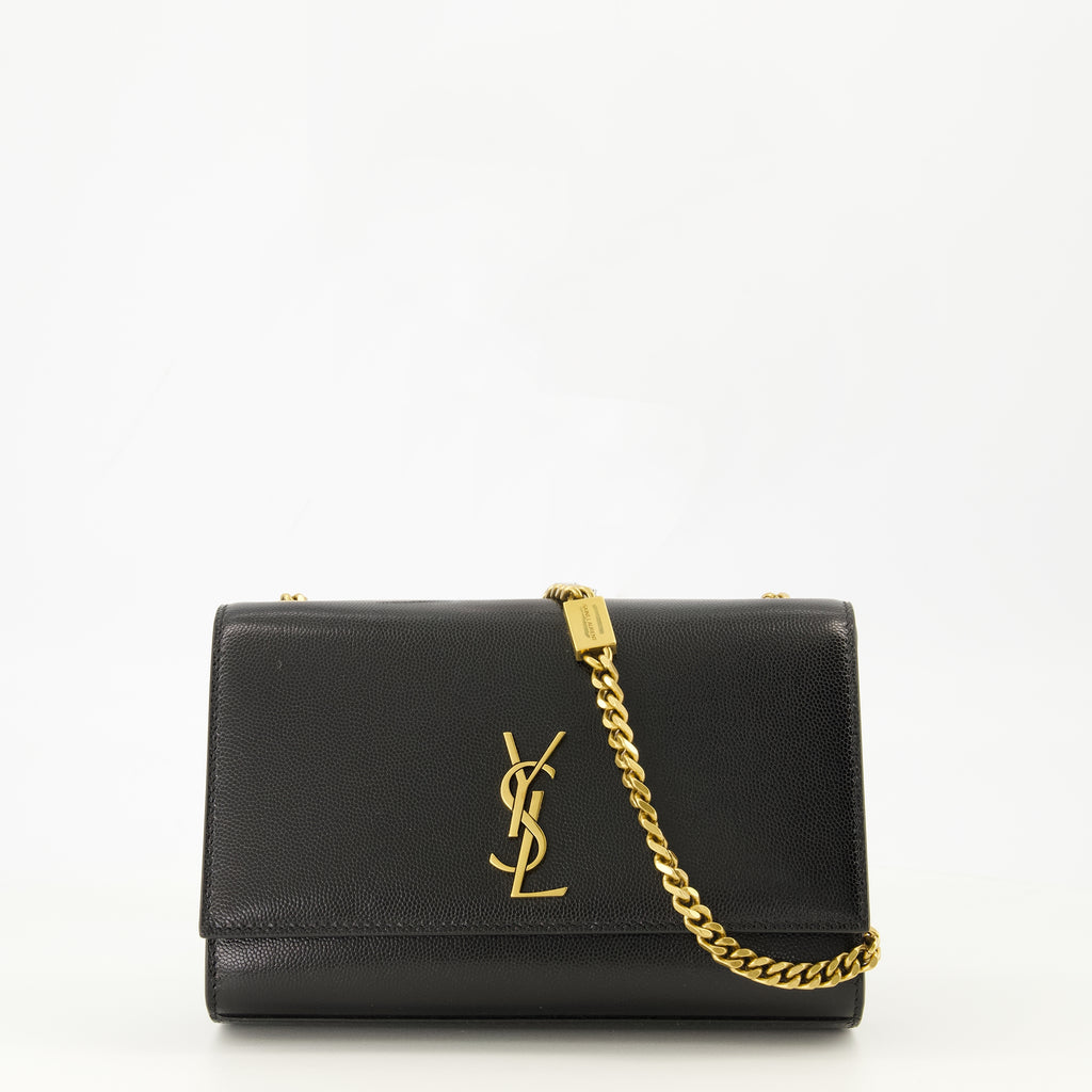 여성을 위한 생로랑의 뉴 케이트 스몰 블랙 백 아이템 이미지 - 2026년 봄-여름 시즌 - 정면 보기