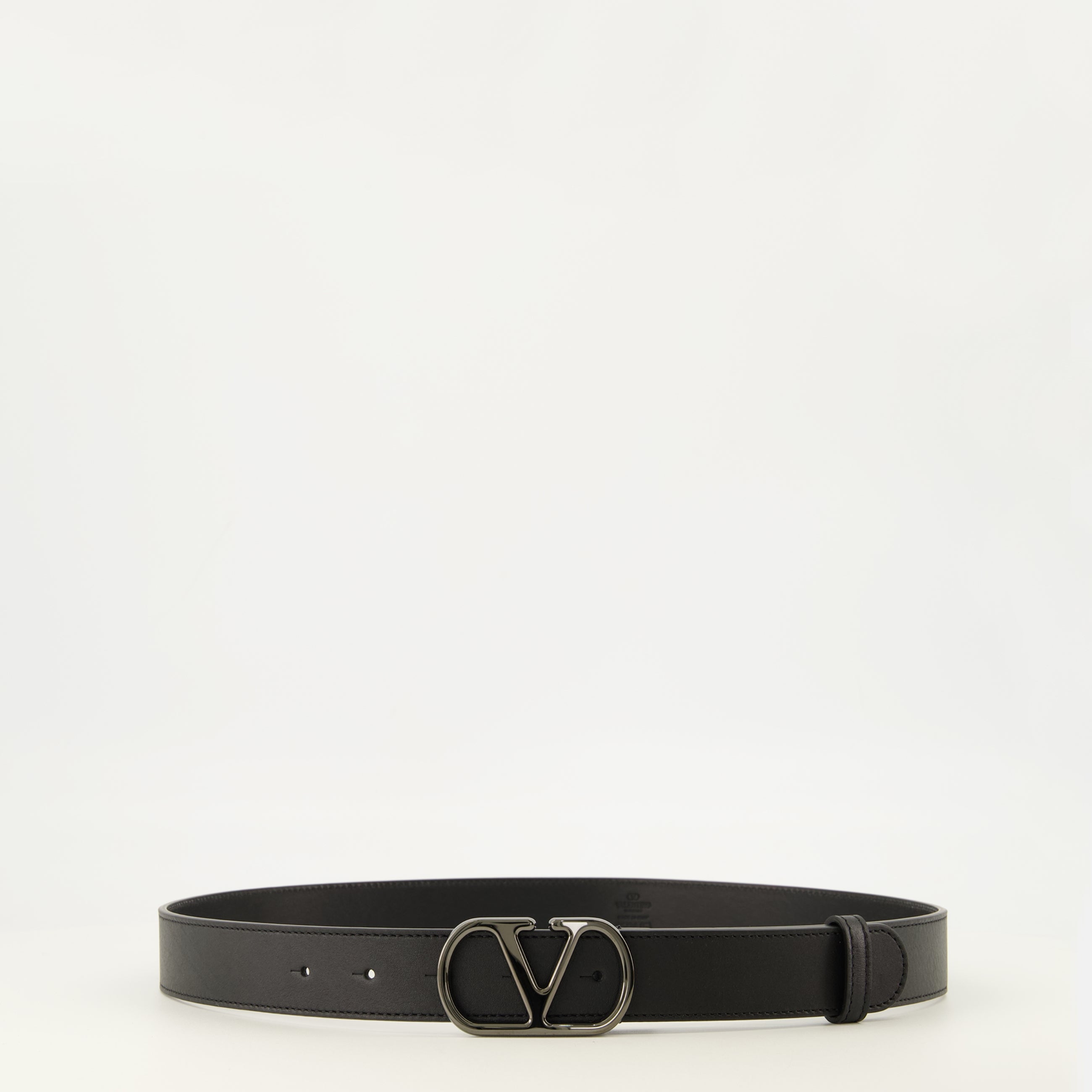 Ceintures Cintura VLogo in Pelle Nera Valentino Garavani Noir Homme