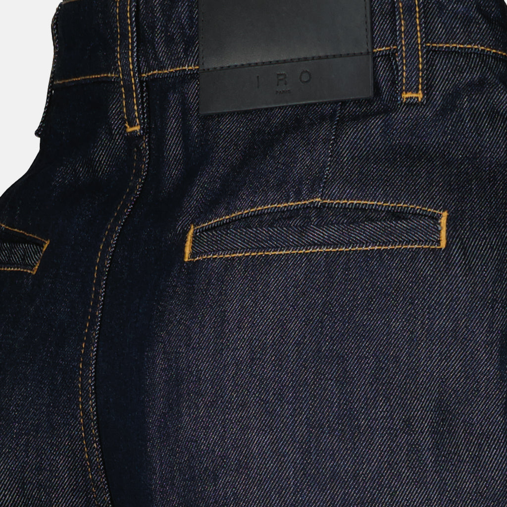 Pantalons Wide Blue Satin Denim Pants Iro Bleu foncé Femme