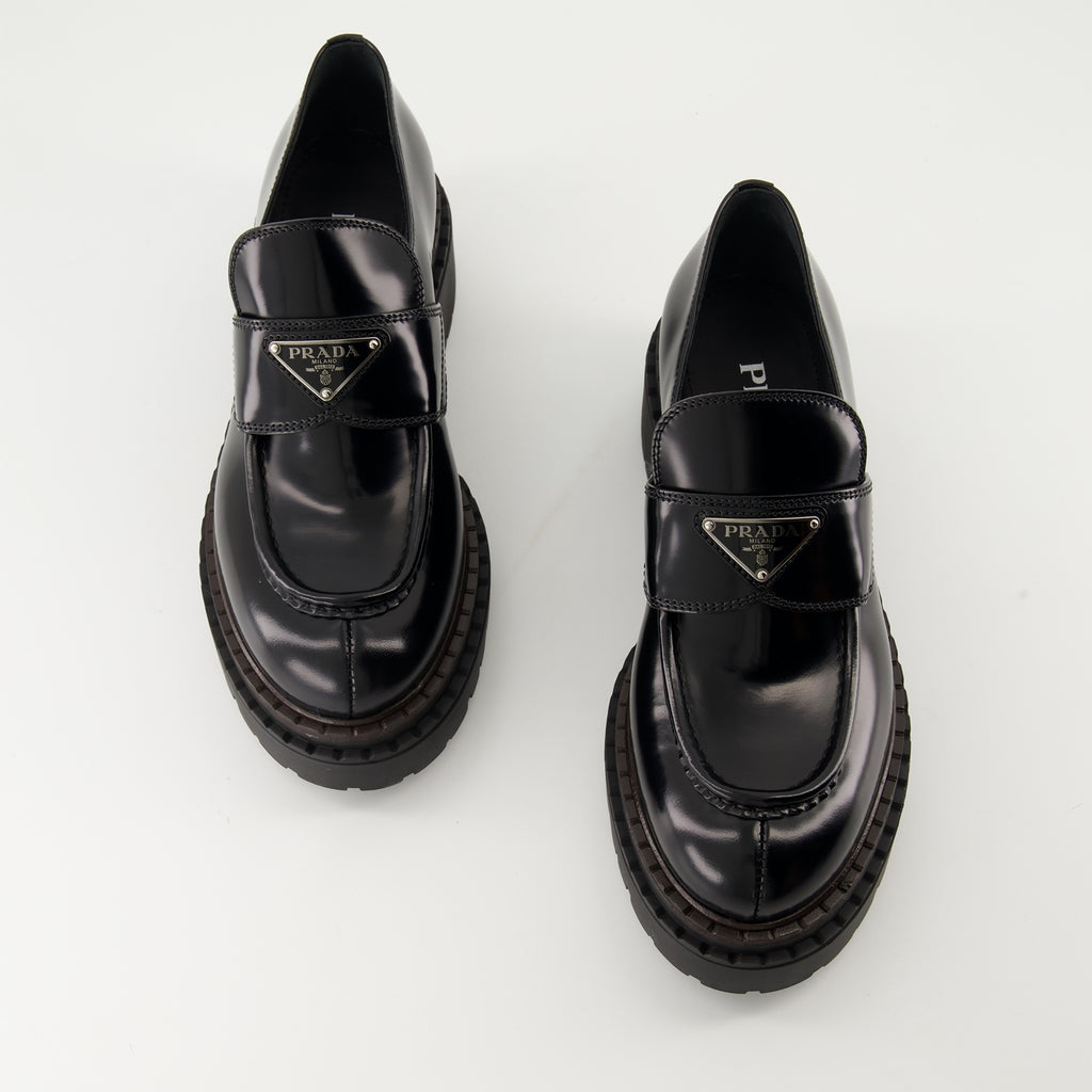 Mocassins Mocassins en cuir Chocolate Prada Noir Femme