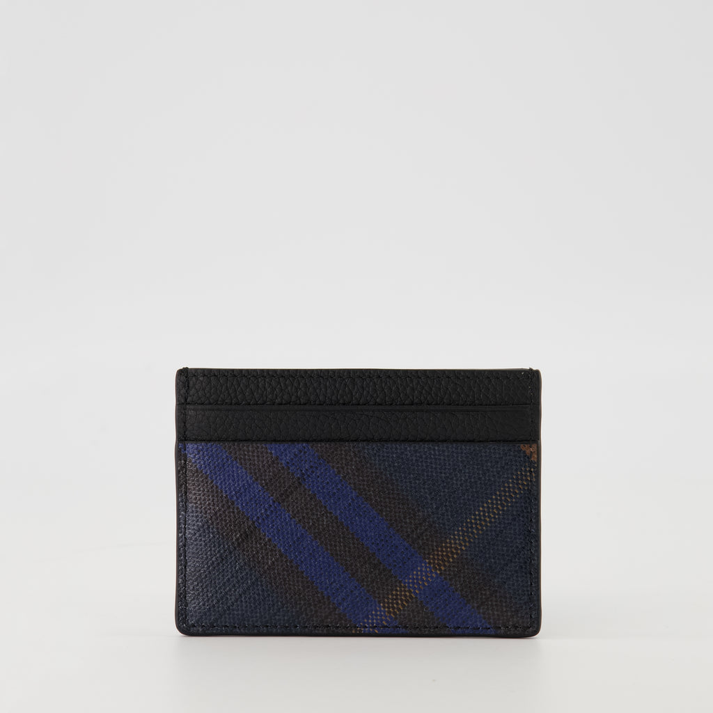 Small leather goods Check Card Holder Burberry Dark blue Men