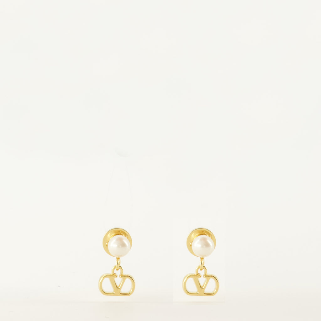Bijoux VLogoパールイヤリング Valentino Garavani Doré Femme