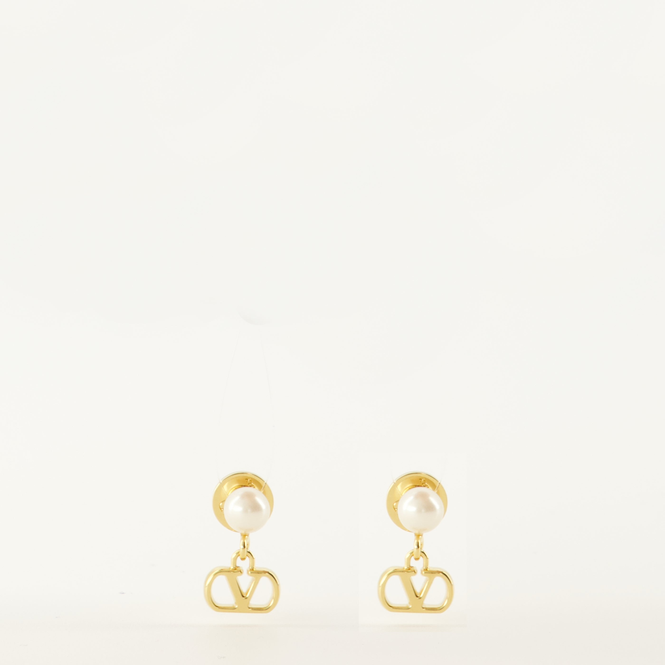 Bijoux Boucles d'oreilles VLogo avec perles Valentino Garavani Doré Femme