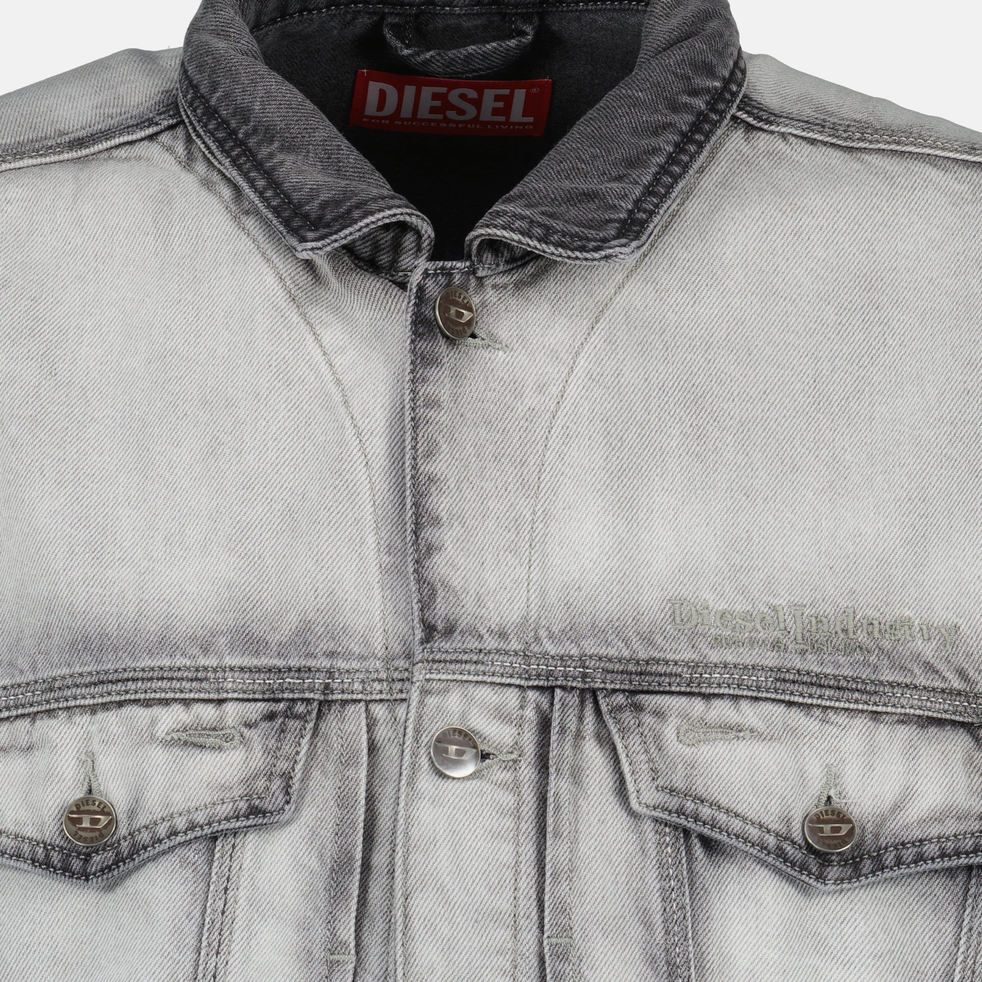 Image de l'article Veste en denim D-Denver gris de la marque Diesel pour Unisex - Saison Printemps-Été 2026 - Vue détaillée_2