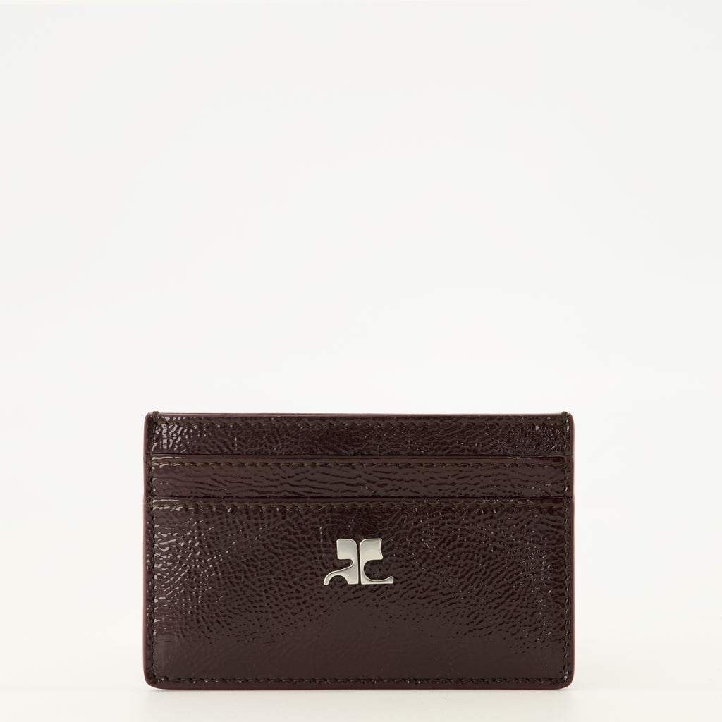 Petite maroquinerie AC Kartenhalter aus bordeauxfarbenem Lackleder Courrèges Bordeaux Femme