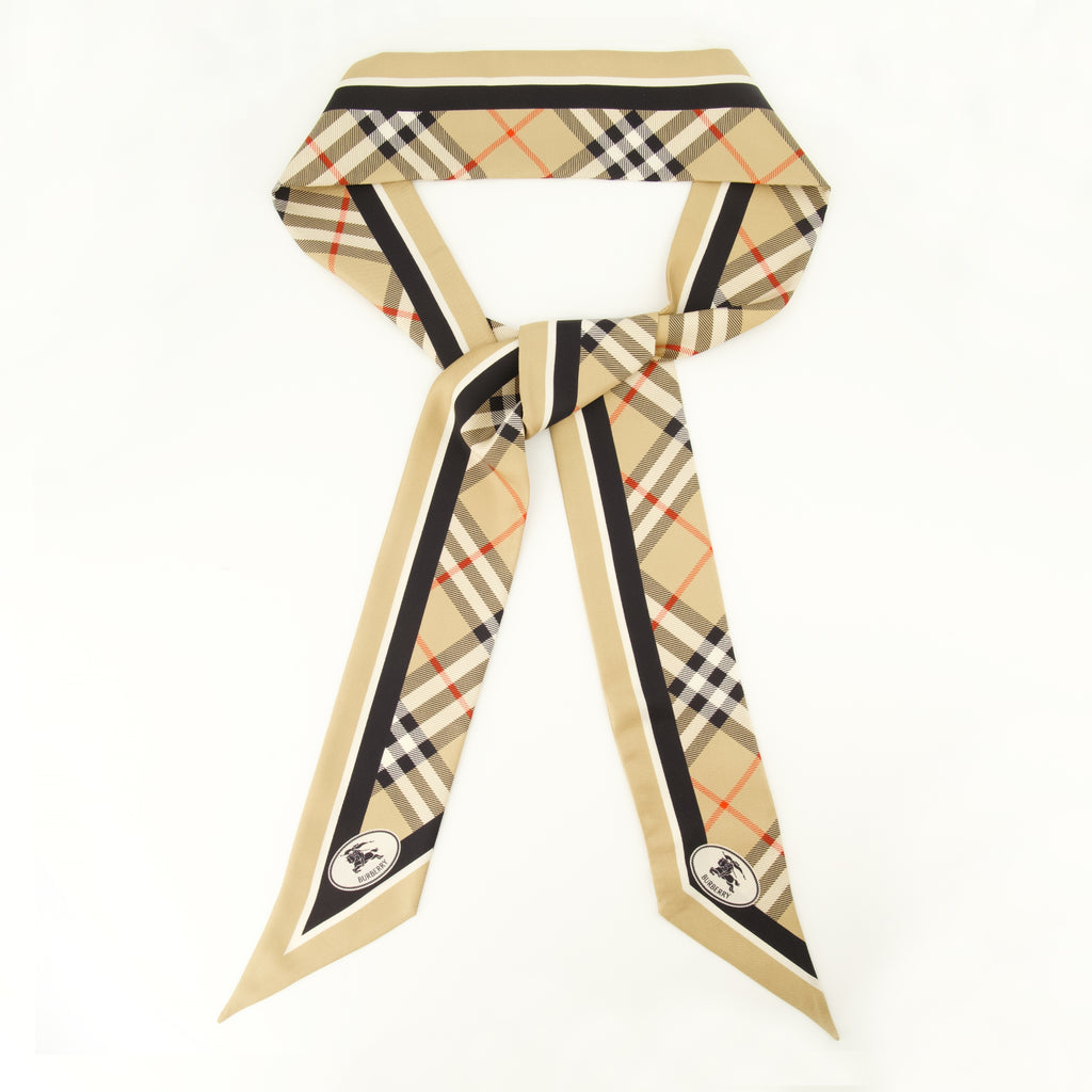 Écharpes, foulards et gants Foulard Check Knight de Seda Burberry Beige Femme