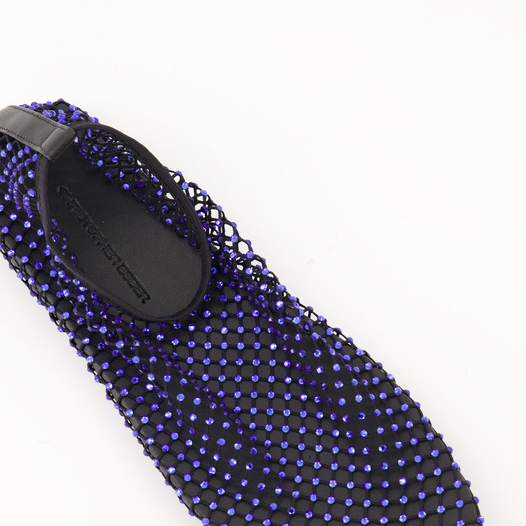 クリストファー・エスバーによる女性用ミネット・フラットバレリーナの画像 - 2025年秋冬シーズン - 上からの詳細ビュー