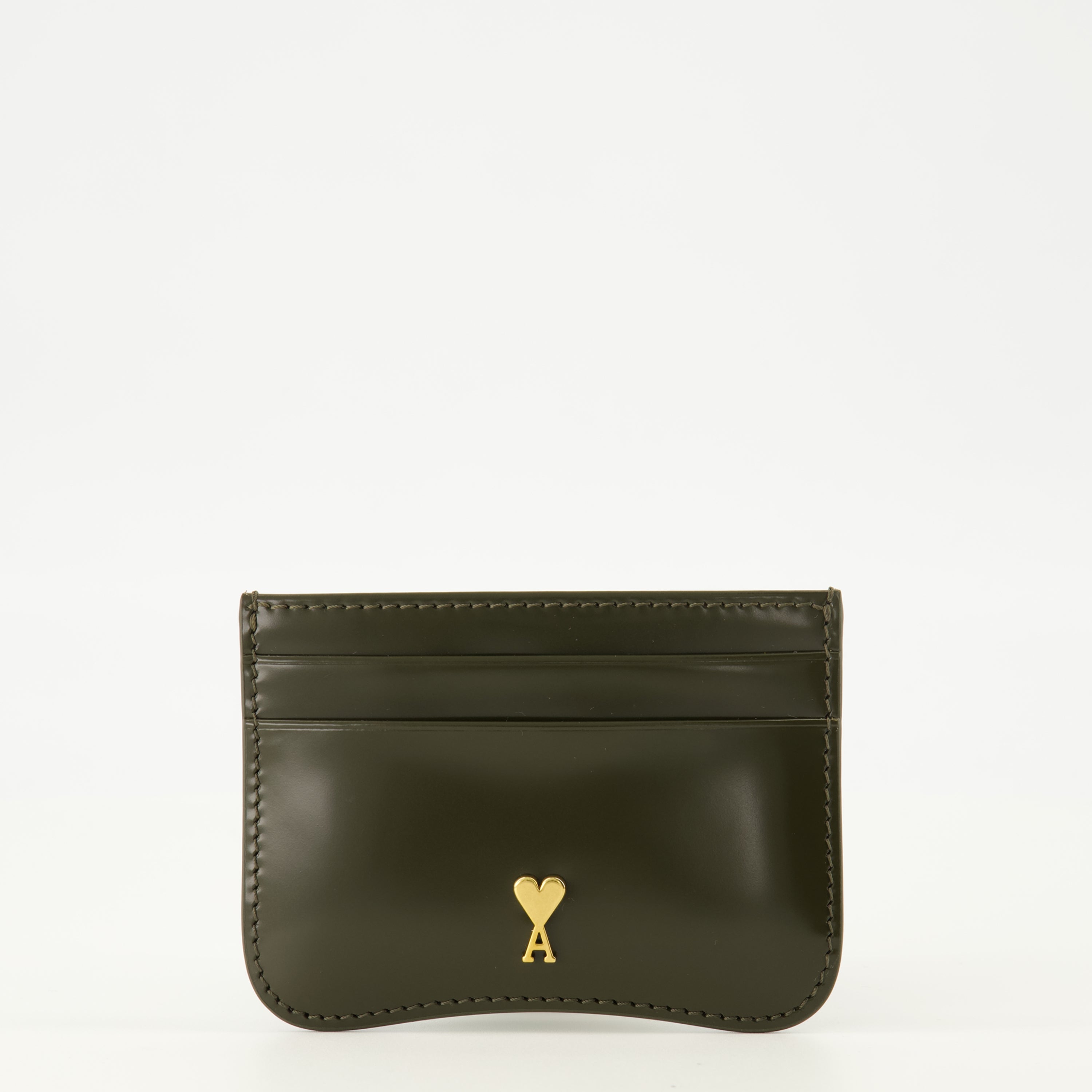 Image de l'article Porte-cartes Paris Paris kaki de la marque Ami PARIS pour Unisex - Saison Printemps-Été 2026 - Vue de Face