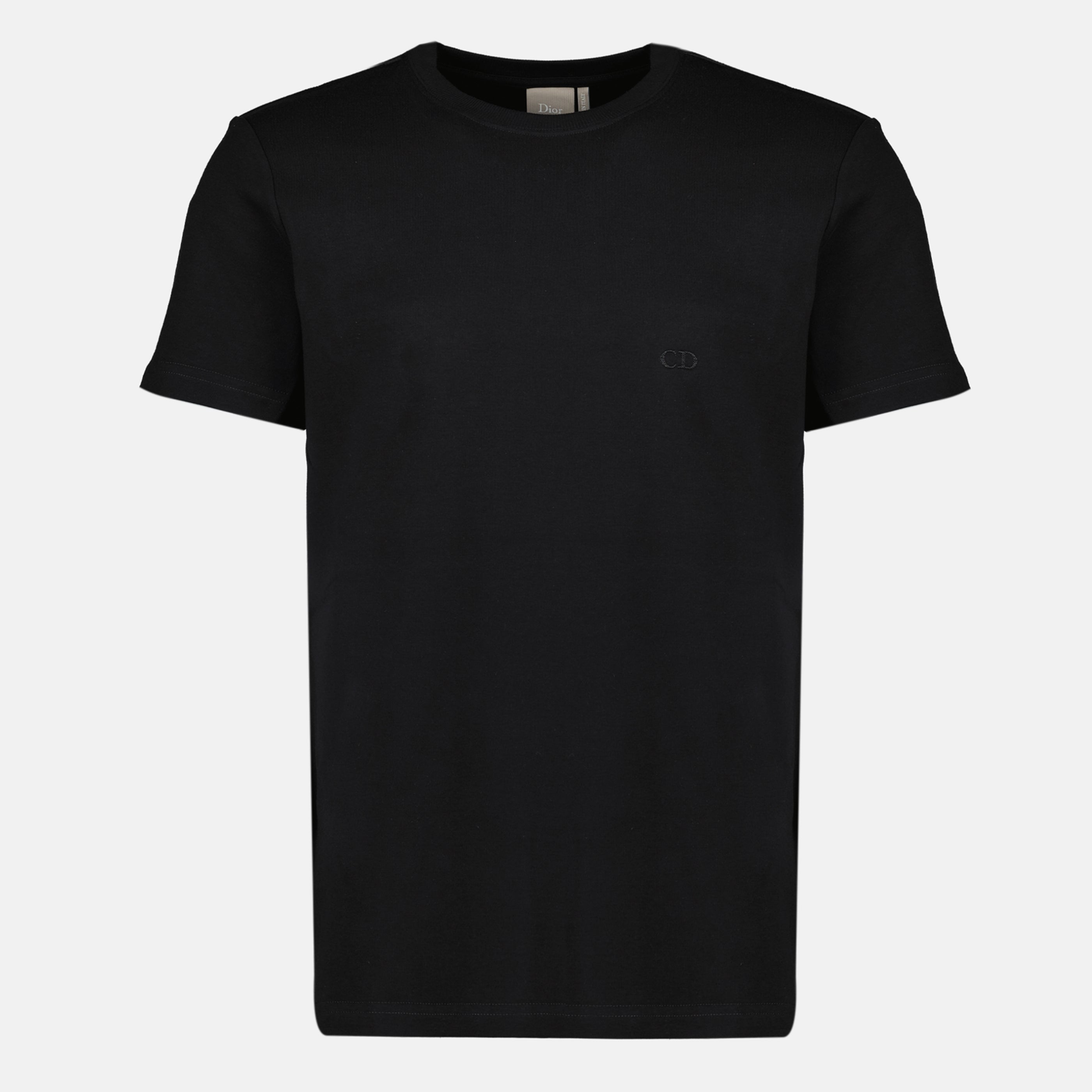T-shirts T-shirt in cotone nero ricamata CD Dior Noir Homme