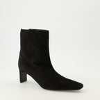 Bild des Khaite Damen Bottines Ona in Schwarz - Herbst-Winter 2025 - Dreiviertelansicht von vorne rechts