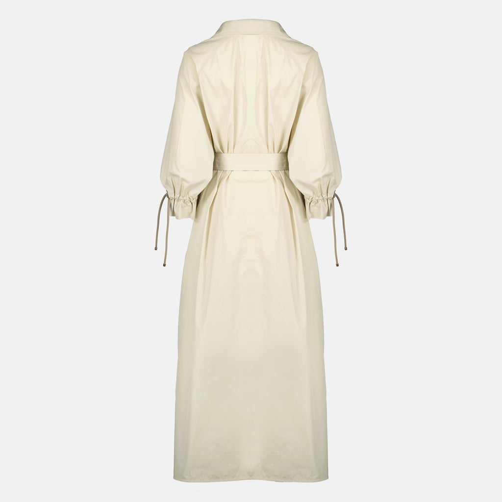 Image of the Max Mara Women's Beige Cotton Poplin Dress - Spring-Summer 2026 - Back View