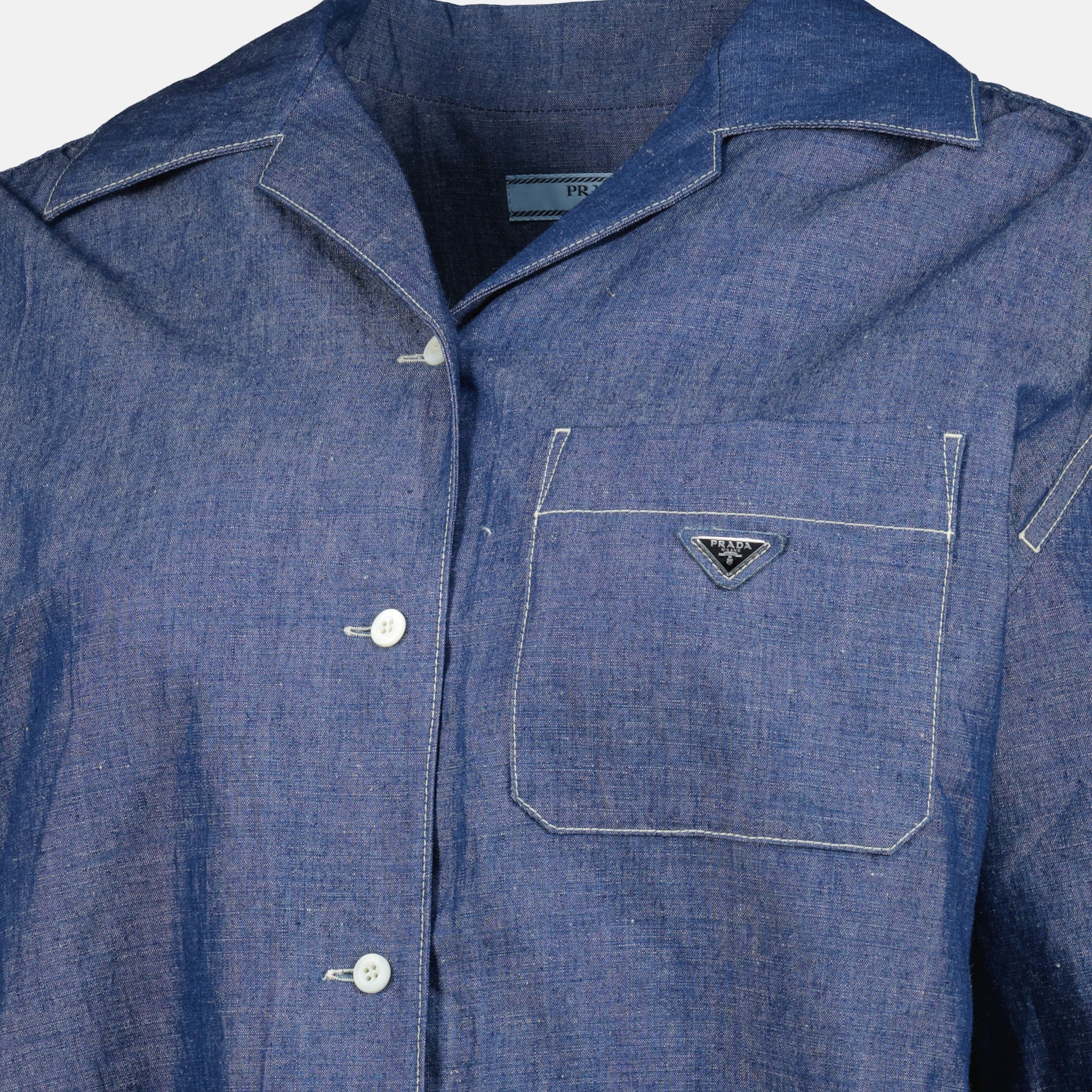 Image de l'article Combinaison en jean bleu de la marque Prada pour Femme - Saison Printemps-Été 2026 - Vue détaillée_1