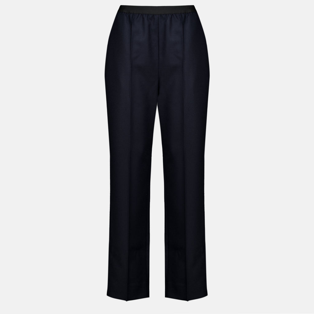 Pantalons Gerade Navy Wollhose Mm6 Bleu foncé Femme
