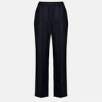 Pantalons Gerade Navy Wollhose Mm6 Bleu foncé Femme