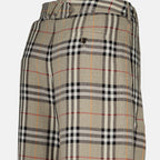 Pantalones Pantalones Check Burberry Beige Mujeres