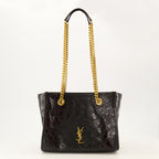 Sacs à main et épaule Sac Niki Shopping small en cuir vintage noir Saint Laurent Noir Femme