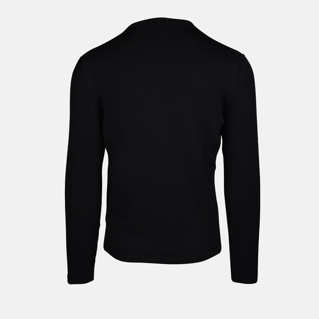 Maille Pull en laine et Re-Nylon Prada Noir Homme