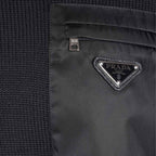 Maille Pull en laine et Re-Nylon Prada Noir Homme