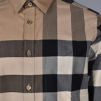 Camisas Chemise à carreaux Burberry Beige Homme