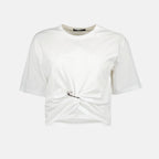 Camisetas Camiseta con Alfiler de Seguridad Versace Blanco Femme