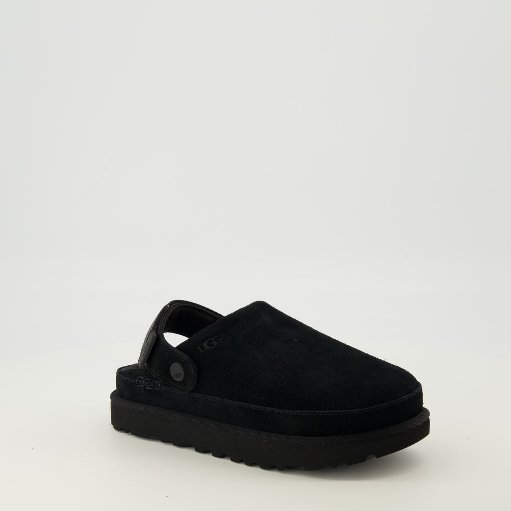 Image of the Ugg brand Goldenstar black clogs for Women - Spring-Summer 2026 Season - Three-quarter front right view