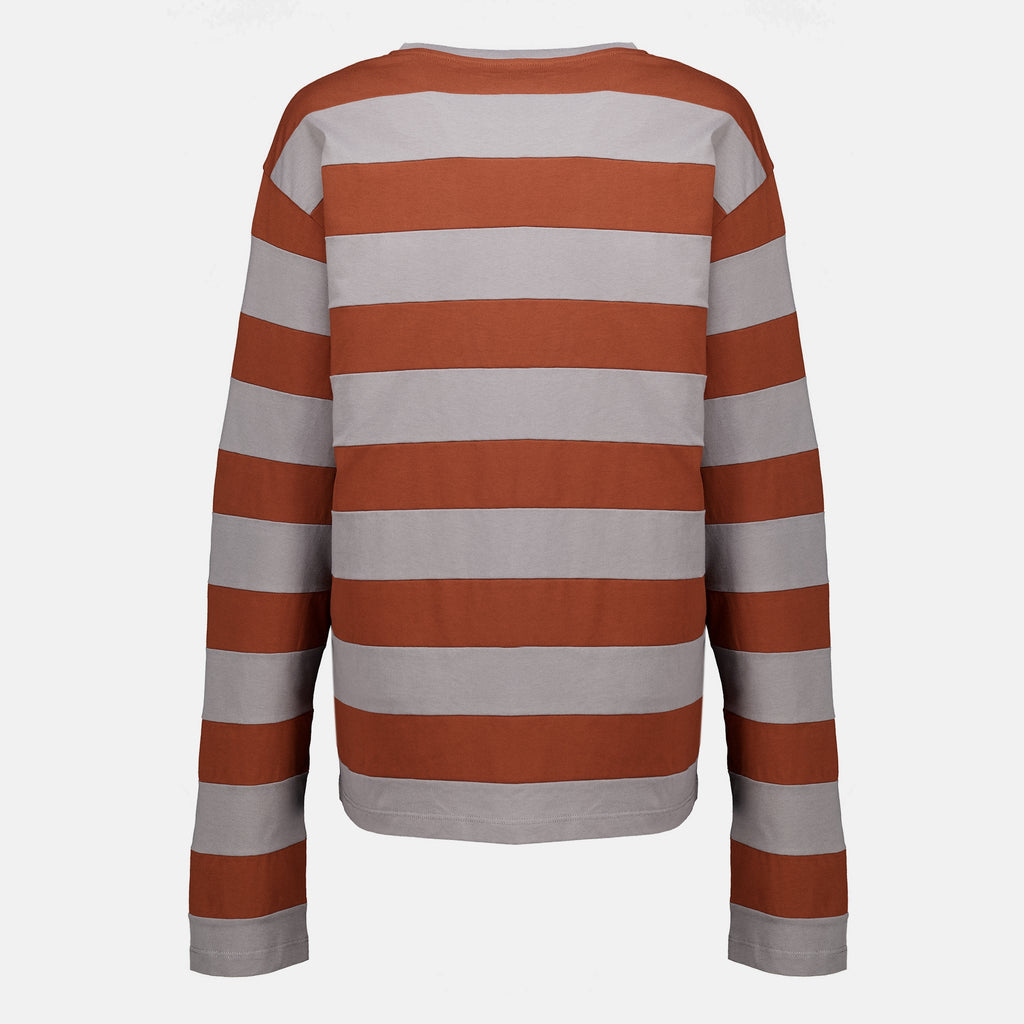 Maille T-shirt em Jersey Risca Cinza e Castanho Miu Miu Marron Femme