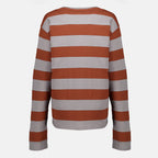 Maille Grau- und Braungestreiftes Jersey-T-Shirt Miu Miu Marron Femme